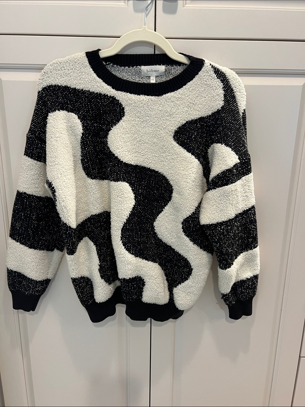 Bohme Black & White Abstract Knit Sweater XS 😊 oversized